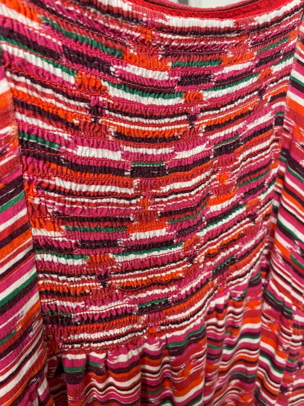 LOFT Ikat Smocked Back Knee length Western Sundress - Picture 5 of 7